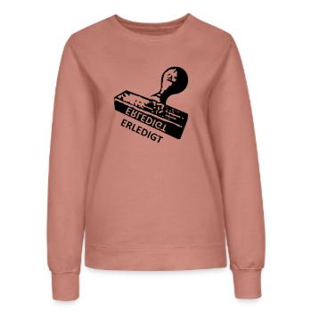 Erledigt - Stempel - Abi - Frauen Sweatshirt - Altrosa - Vorne - AI Model Female 172 dark (172cm)