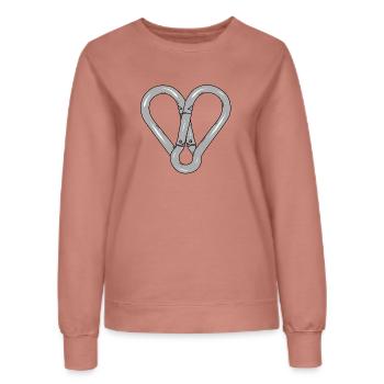 Mousqueton coeur Snapcrochet coeur - Sweat Femme - rose poudré - Devant - AI Model Female 172 dark (172cm)