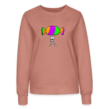 Halloween Skeleton - Sweat Femme - rose poudré - Devant - AI Model Female 172 dark (172cm)