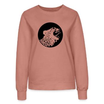 Leopard (1c) - Frauen Sweatshirt - Altrosa - Vorne - AI Model Female 172 dark (172cm)