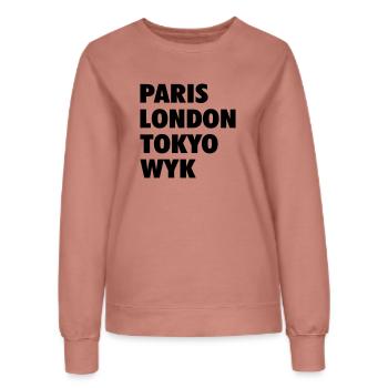 WYK - Paris London Tokyo, Föhr Nordsee Insel - Frauen Sweatshirt - Altrosa - Vorne - AI Model Female 172 dark (172cm)