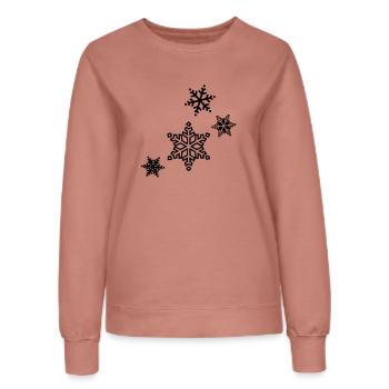 Schneeflocken - Frauen Sweatshirt - Altrosa - Vorne - AI Model Female 172 dark (172cm)