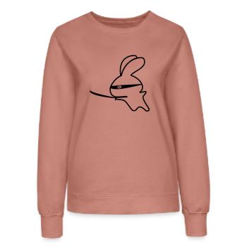 Kamikaze Ninja Bunny - Women’s Sweatshirt - dusky rose - Front - AI Model Female 172 dark (172cm)