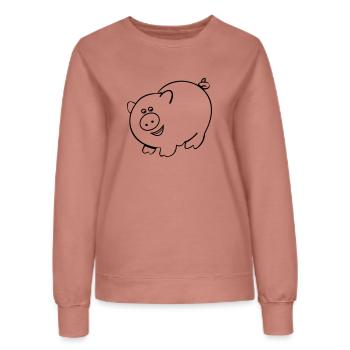 De porcs - Sweat Femme - rose poudré - Devant - AI Model Female 172 dark (172cm)