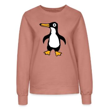 Pingouin mignon bébé enfant bambin heureux cool - Sweat Femme - rose poudré - Devant - AI Model Female 172 dark (172cm)