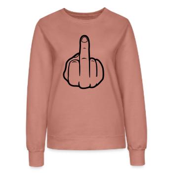 mittelfinger_black - Frauen Sweatshirt - Altrosa - Vorne - AI Model Female 172 dark (172cm)