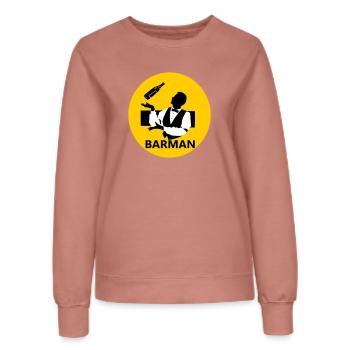 Barman - Sweat Femme - rose poudré - Devant - AI Model Female 172 dark (172cm)