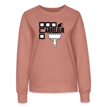 Carreleur - Sweat Femme - rose poudré - Devant - AI Model Female 172 dark (172cm)