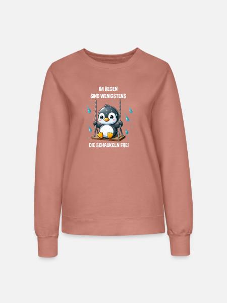 Pinguin Schaukel introvertiert melancholisch - Frauen Sweatshirt - Altrosa