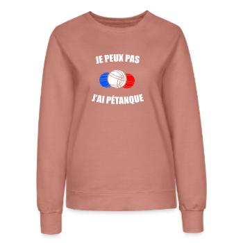 Je Peux pas j'ai les boules Boccia Pétanque  - Sweat Femme - rose poudré - Devant - AI Model Female 172 dark (172cm)