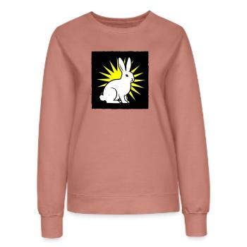 Cooler Hase im Punk Rock & Pop Art Stil - Frauen Sweatshirt - Altrosa - Vorne - AI Model Female 172 dark (172cm)