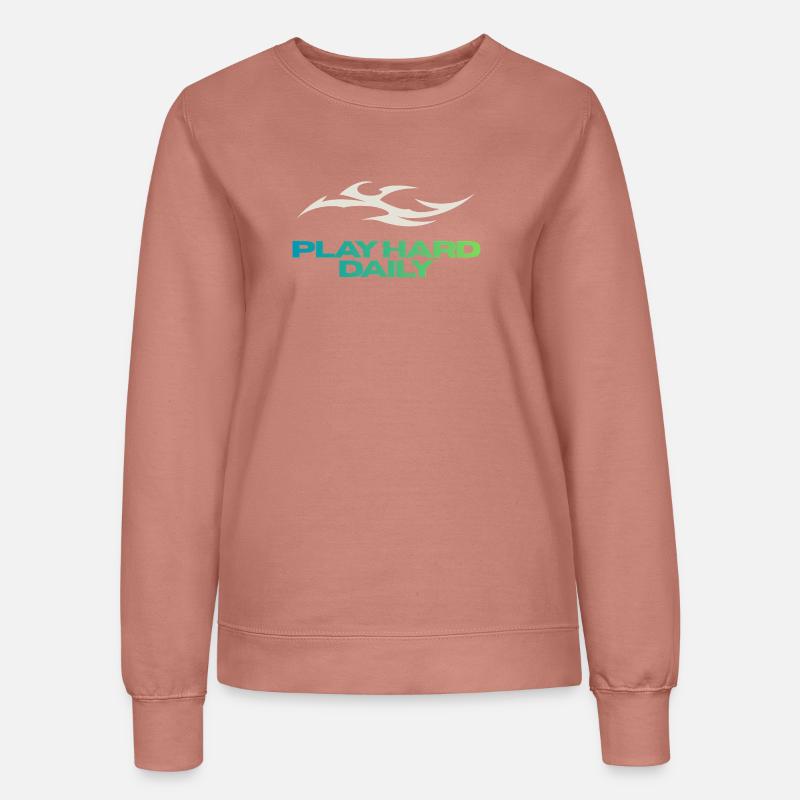 Play Hard Daily – Flame and Points - Women’s Sweatshirt - dusky rose