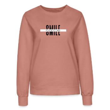 Smile Everytime – Minimal Positive Typography - Women’s Sweatshirt - dusky rose - Front - AI Model Female 172 dark (172cm)