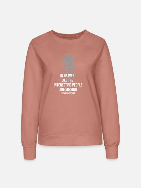 Nietzsche-Zitat: Der Himmel fehlt: - Frauen Sweatshirt - Altrosa