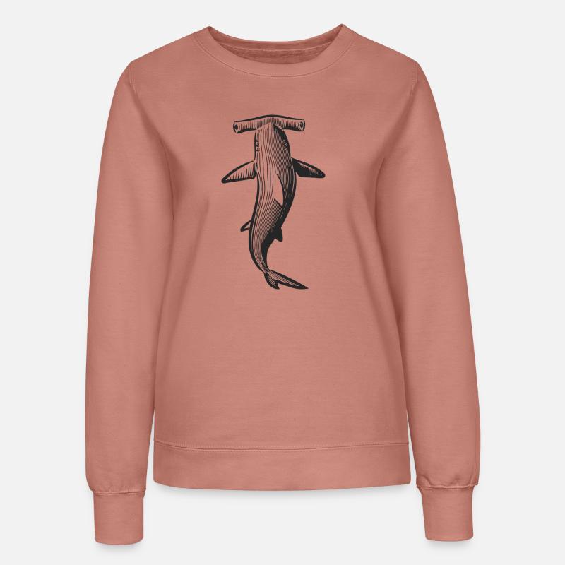 Hammerhead shark design - Women’s Sweatshirt - dusky rose