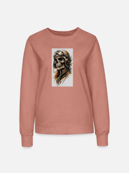 Skelettpilot im Steampunk-Style - Frauen Sweatshirt - Altrosa