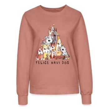 Felice Navi Dog Hunde Weihnachten Spruch  - Frauen Sweatshirt - Altrosa - Vorne - AI Model Female 172 dark (172cm)