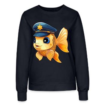 Fish Police - Women’s Sweatshirt - french navy - Front - AI Model Female 172 light (172cm)