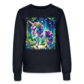 Fantaisie Licorne Chevaux Fans Licorne Amoureux - Sweat Femme - marine - Devant - AI Model Female 172 light (172cm)