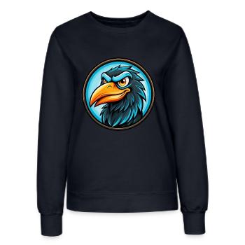 Krähe Bunt Kawaii Cartoon Figur Clipart Haustier - Frauen Sweatshirt - Navy - Vorne - AI Model Female 172 light (172cm)
