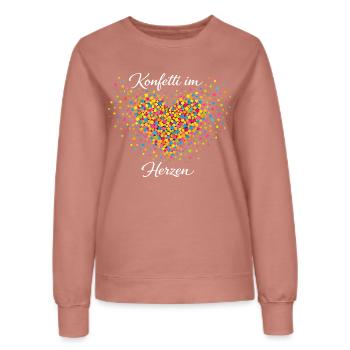 Confettis de musique rock de carnaval dans le cœur - Sweat Femme - rose poudré - Devant - AI Model Female 172 dark (172cm)