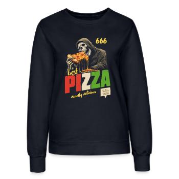 Grim Reaper Pizza - Frauen Sweatshirt - Navy - Vorne - AI Model Female 172 light (172cm)