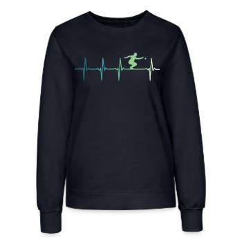 Pétanque Herzschläge Bowling - Frauen Sweatshirt - Navy - Vorne - AI Model Female 172 light (172cm)