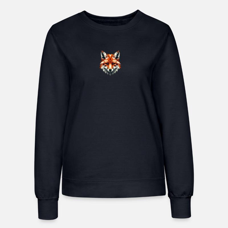 Fuchs Motiv in Polygon Design - Frauen Sweatshirt - Navy