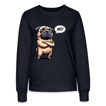 No Mops Möpse Mopsbesitzer Mopsliebhaber Mopshund - Frauen Sweatshirt - Navy - Vorne - AI Model Female 172 light (172cm)