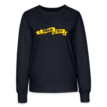 1974 - Women’s Sweatshirt - french navy - Front - AI Model Female 172 light (172cm)