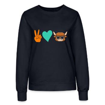 Büffel Rind Ochsen - Frauen Sweatshirt - Navy - Vorne - AI Model Female 172 light (172cm)