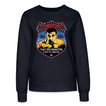 flingueur faut reconnaître lino ventura - Sweat Femme - marine - Devant - AI Model Female 172 light (172cm)