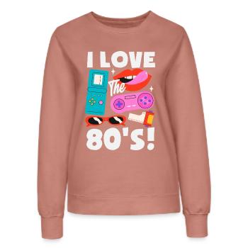 Retour rétro au design vintage des années 80 - Sweat Femme - rose poudré - Devant - AI Model Female 172 dark (172cm)