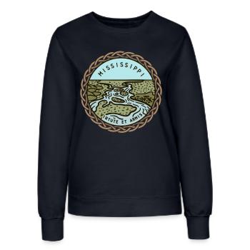 Mississippi, USA - Frauen Sweatshirt - Navy - Vorne - AI Model Female 172 light (172cm)