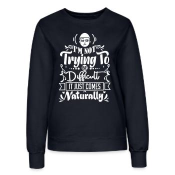 Sarkasmus, lustiger Spruch, introvertiert - Frauen Sweatshirt - Navy - Vorne - AI Model Female 172 light (172cm)