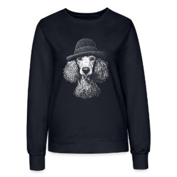 Pudel Grosspudel Mütze Hut Hunde Hund Königspudel - Frauen Sweatshirt - Navy - Vorne - AI Model Female 172 light (172cm)