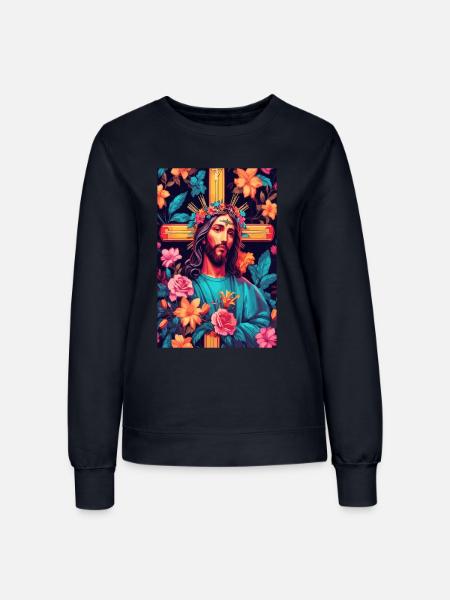 Jesus Christus - Frauen Sweatshirt - Navy