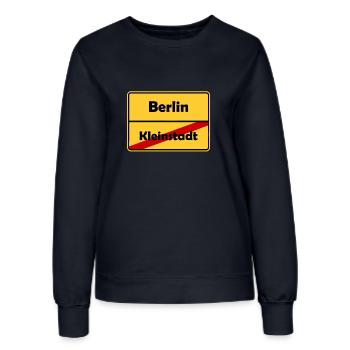 Umzug nach Berlin! Ortsschild Design. - Frauen Sweatshirt - Navy - Vorne - AI Model Female 172 light (172cm)