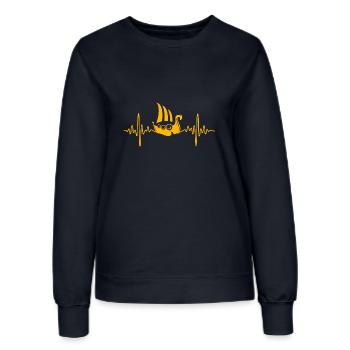 Battement de cœur du navire viking - Sweat Femme - marine - Devant - AI Model Female 172 light (172cm)