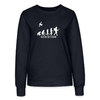 Géolution de géocaching - Sweat Femme - marine - Devant - AI Model Female 172 light (172cm)
