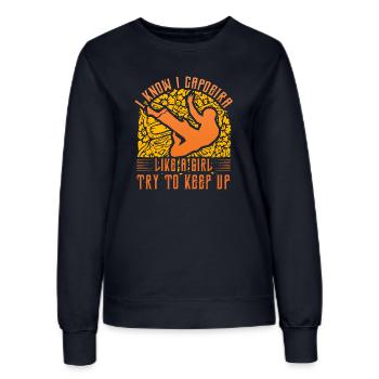 Je sais que je fais de la capoeira comme une fille pour essayer de suivre - Sweat Femme - marine - Devant - AI Model Female 172 light (172cm)