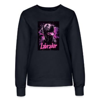 Chien Labrador - Sweat Femme - marine - Devant - AI Model Female 172 light (172cm)