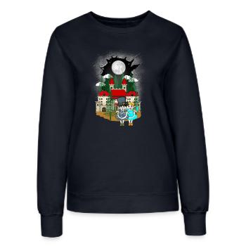 Kinder Kind Märchen Märchenfigur Katze Katzen - Frauen Sweatshirt - Navy - Vorne - AI Model Female 172 light (172cm)