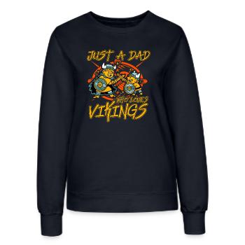 Juste un papa qui aime les Vikings - Sweat Femme - marine - Devant - AI Model Female 172 light (172cm)