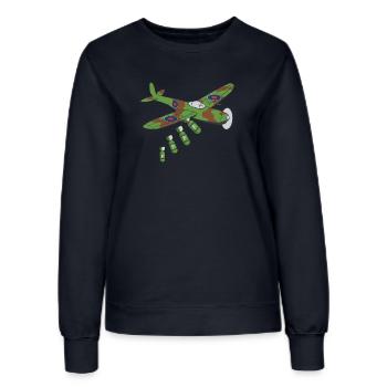 Retro Flugzeug Mit Bombenmotiv Aus Zweitem - Frauen Sweatshirt - Navy - Vorne - AI Model Female 172 light (172cm)