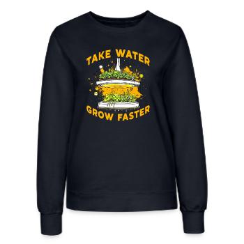 Wasser schneller wachsen lassen - Frauen Sweatshirt - Navy - Vorne - AI Model Female 172 light (172cm)