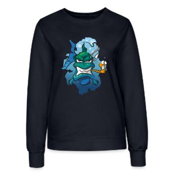 Funny Fish Predatory Fish for Anglers - Women’s Sweatshirt - french navy - Front - AI Model Female 172 light (172cm)