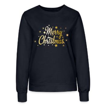 Frohe Weihnachten - Frauen Sweatshirt - Navy - Vorne - AI Model Female 172 light (172cm)