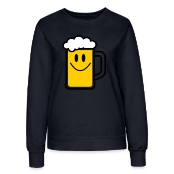 Bier-Gesicht - Frauen Sweatshirt - Navy - Vorne - AI Model Female 172 light (172cm)