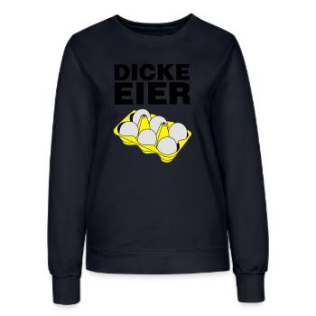 Dicke Eier - Frauen Sweatshirt - Navy - Vorne - AI Model Female 172 light (172cm)